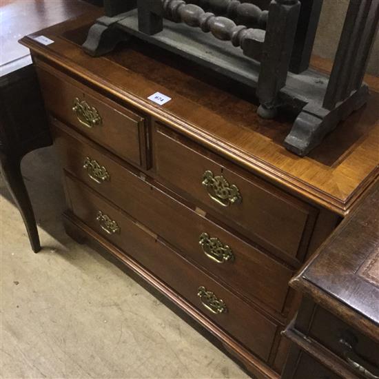 Small mahogany & walnut chest of drawers